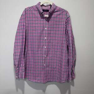 Roundtree & Yorke Trademark Men's Large Pink Plaid Button Down Shirt